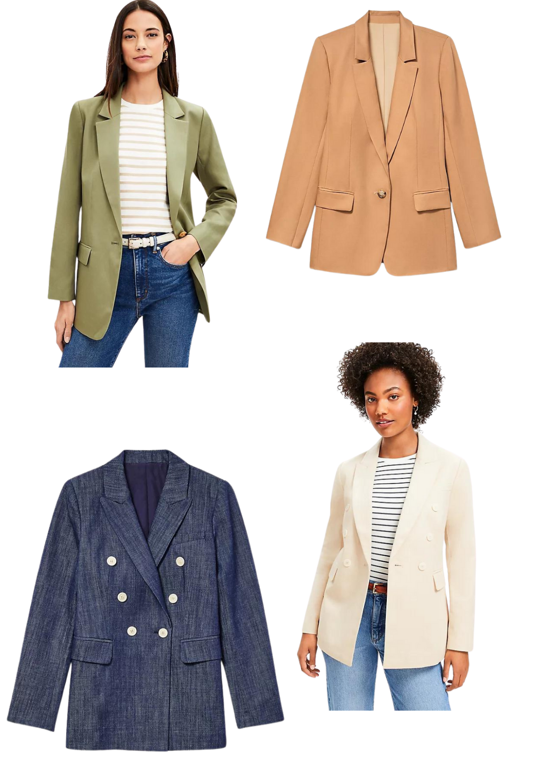 Farotelle's Ann Taylor Spring Summer women blazer picks for Office Workwear Style, Casual Style, Linen Blazer, Jeans and a Blazer outfit.