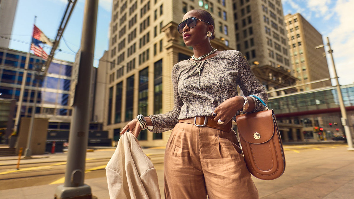 Fall workwear ideas, corporate outfits, what to wear to the office, neutral style, Farotelle fashion blog, Minneapolis Minnesota top content creator, classic looks, fashion over 40