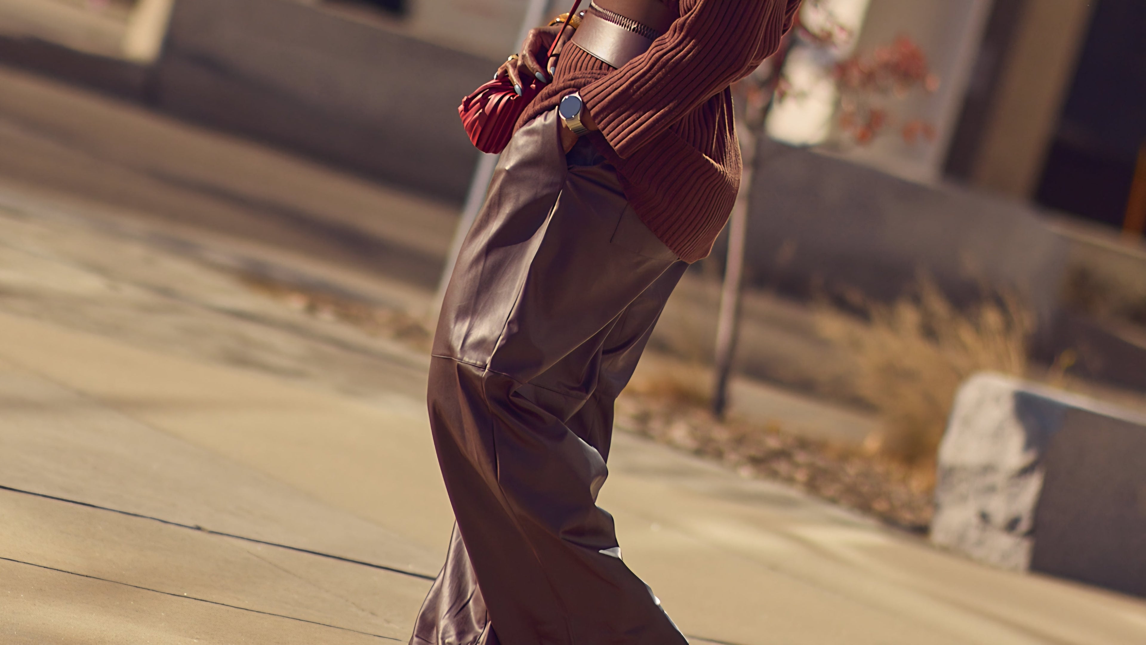How I Style Chocolate Brown Wide-Leg Leather Pants Farotelle How I Style Chocolate Brown Wide-Leg Leather Pants Farotelle