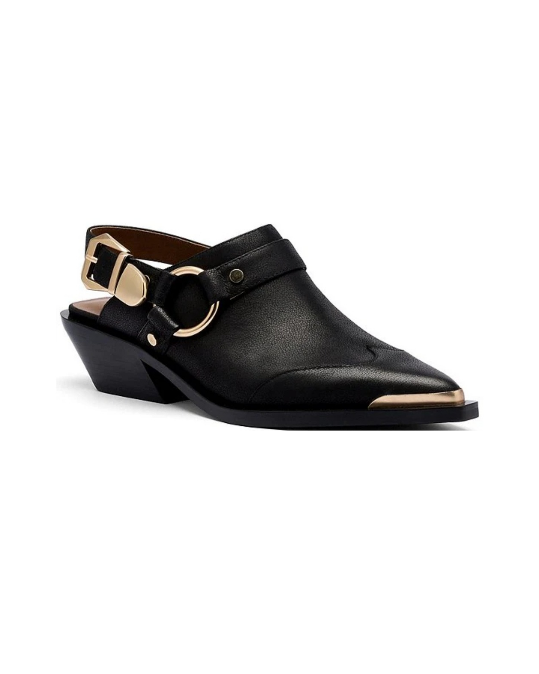 Marc Nolan Frontier Western slingback shoes, trendy shoes, best shoes for Spring and Summer, cool fashion, black leather comfy shoes, Farotelle fashion blog, Minneapolis fashion content creator