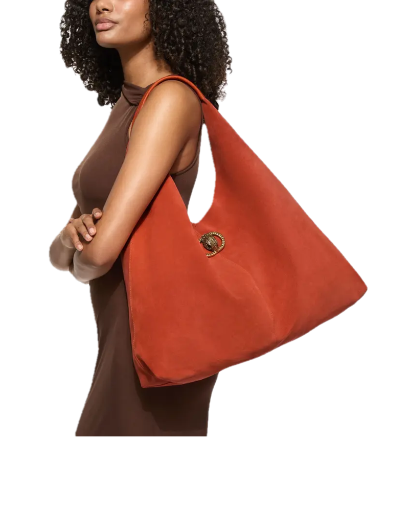 Kurt Geiger large Chelsea slouch hobo bag, effortless style, fashion over 40, elevated casual, 2026 best bags, suede handbags, Farotelle fashio blog