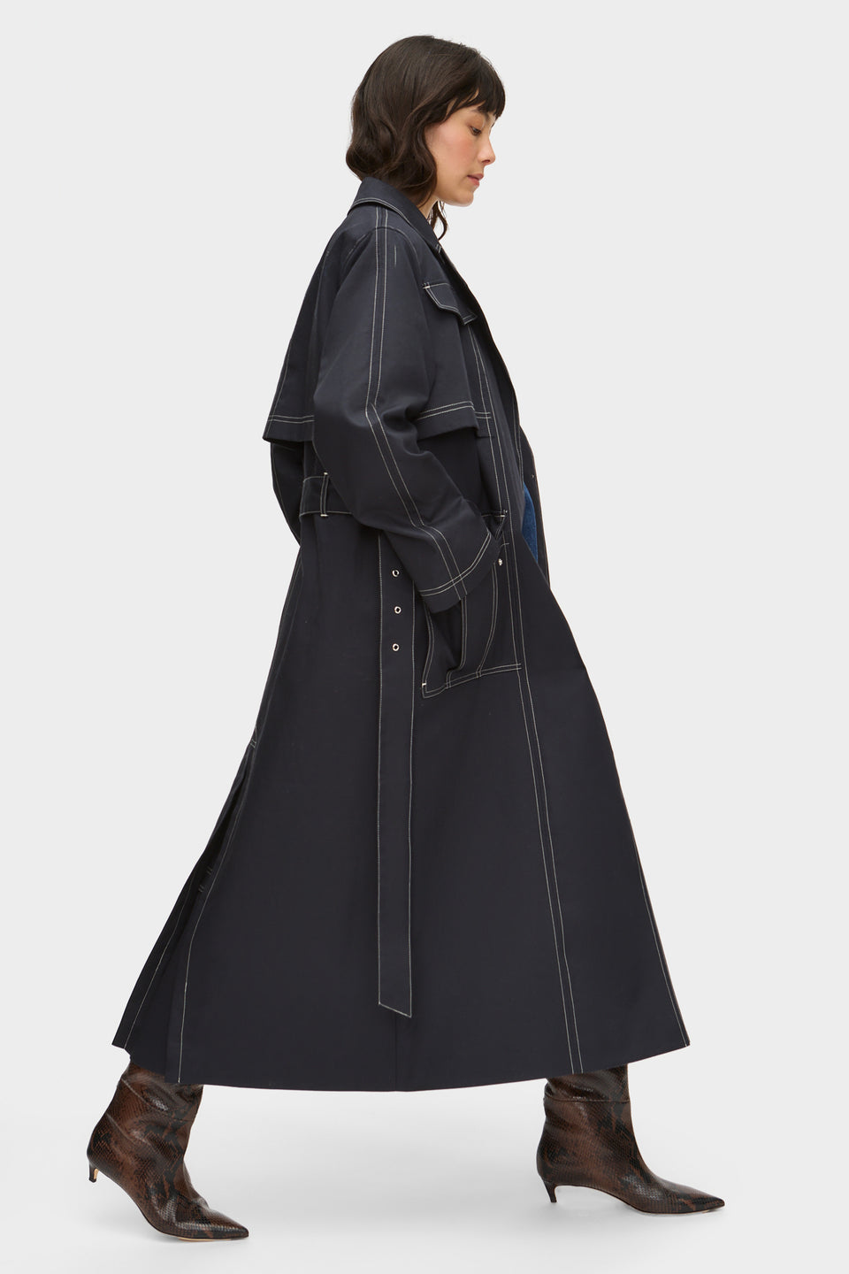 Aligne elsa navy trench coat